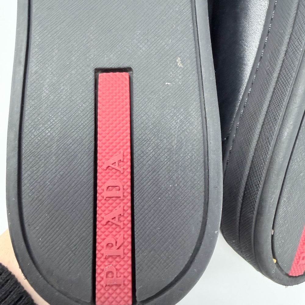 Prada Black Leather Sneakers size S - Picture 8 of 10